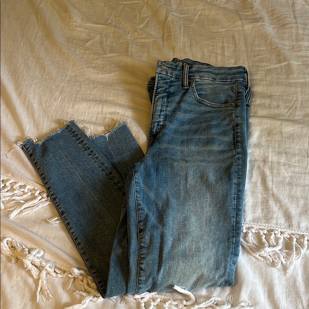 American Eagle Outfitters Blue Straight Leg Jeans Classic Denim